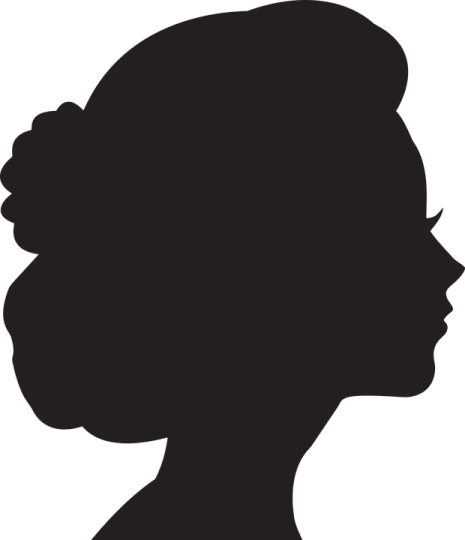 a silhouette of a woman's head