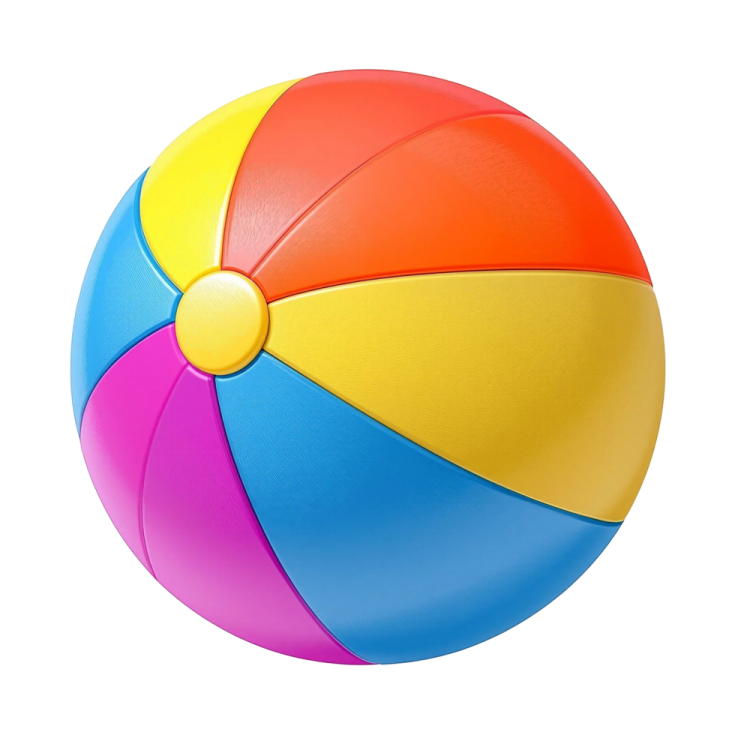 a beach ball on a white background