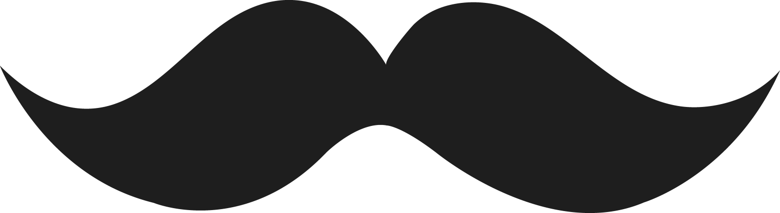 a black mustache on a white background