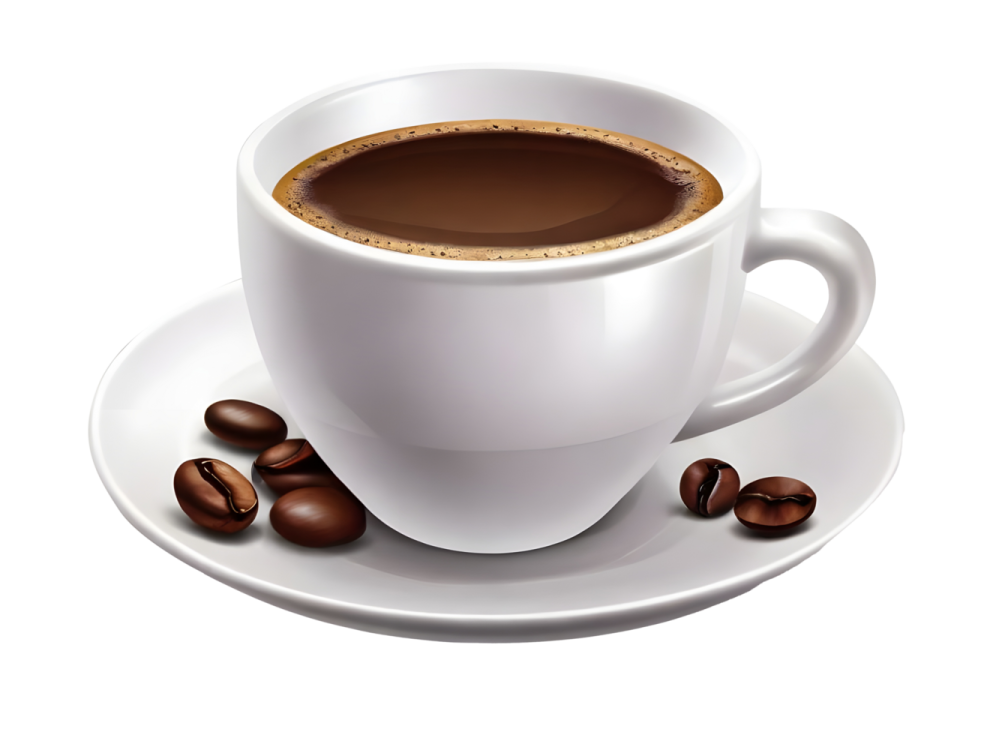 a cup of coffee on a white background