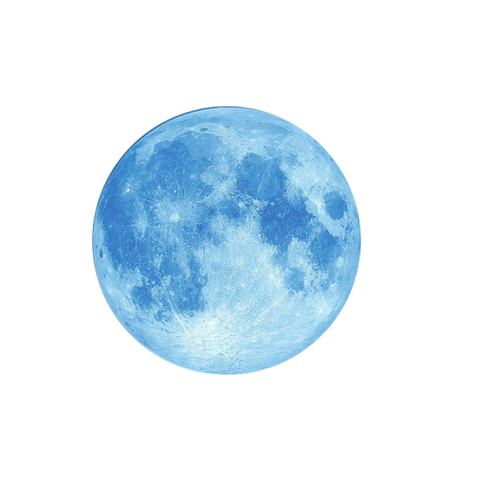 a blue moon on a white background