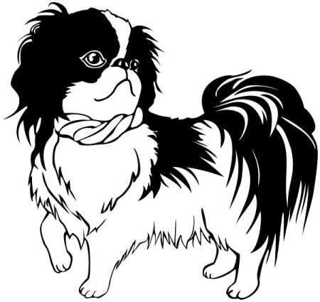 a black and white drawing of a dog