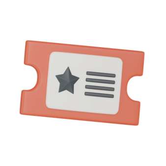 an orange plastic card with a black arrow on it