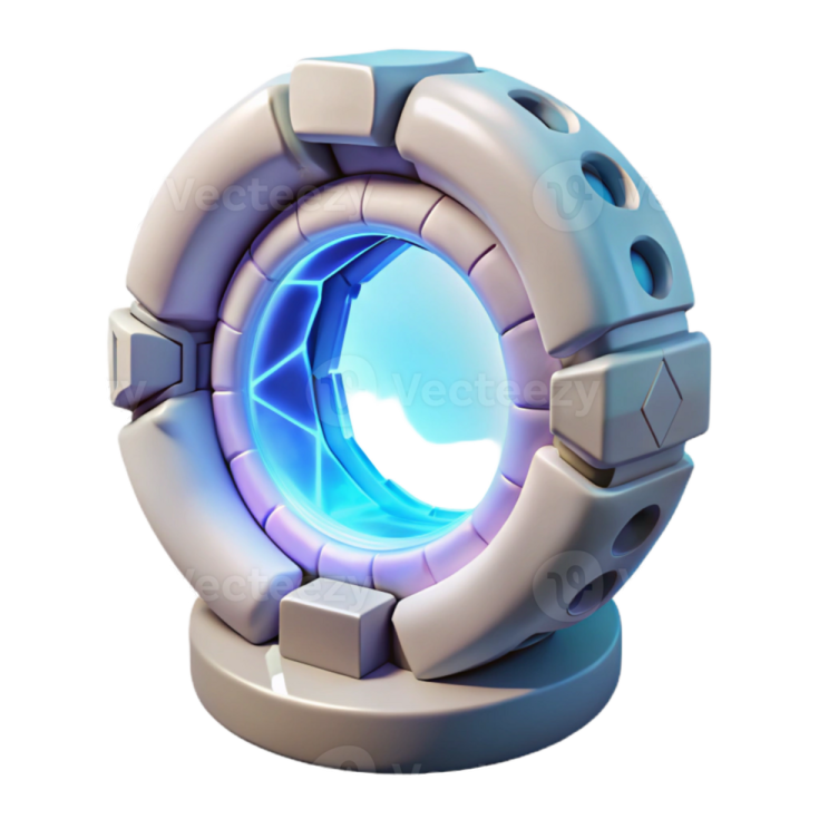 an image of a blue and white circular object