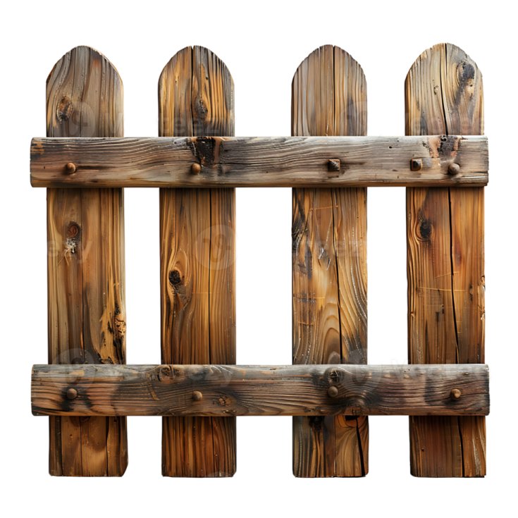 a wooden fence on a white background