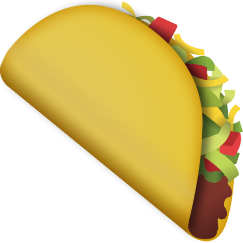 a tacoa filled with vegetables on a white background
