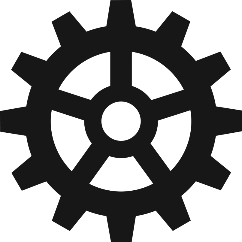 a black and white image of a gear wheel