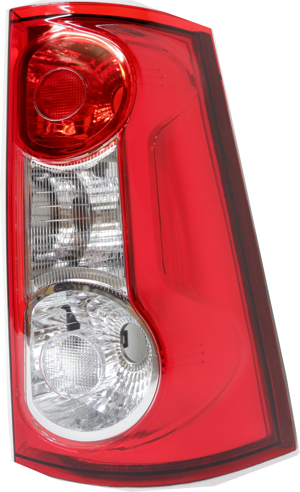 the tail light of a red car