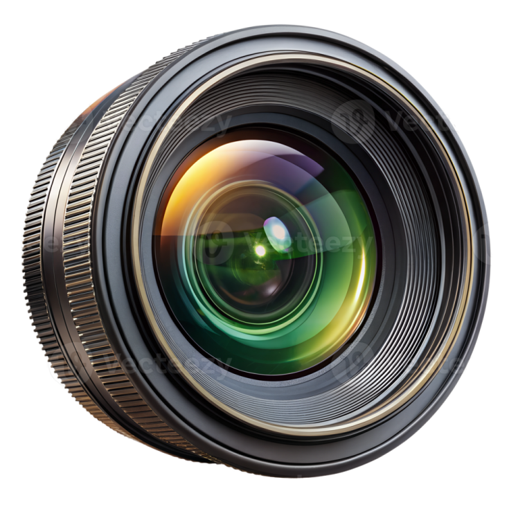 the lens on a white background