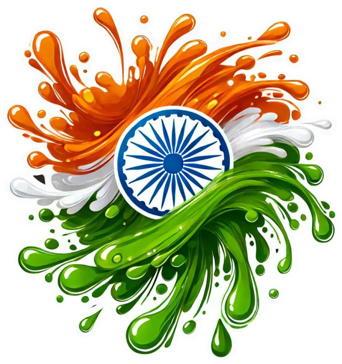 the indian flag with a splash of paint