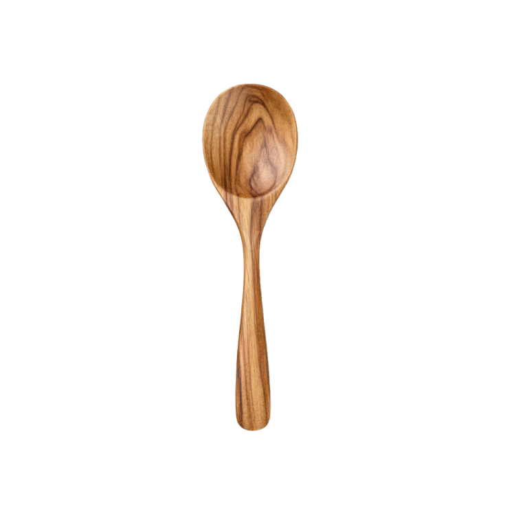 a wooden spoon on a white background