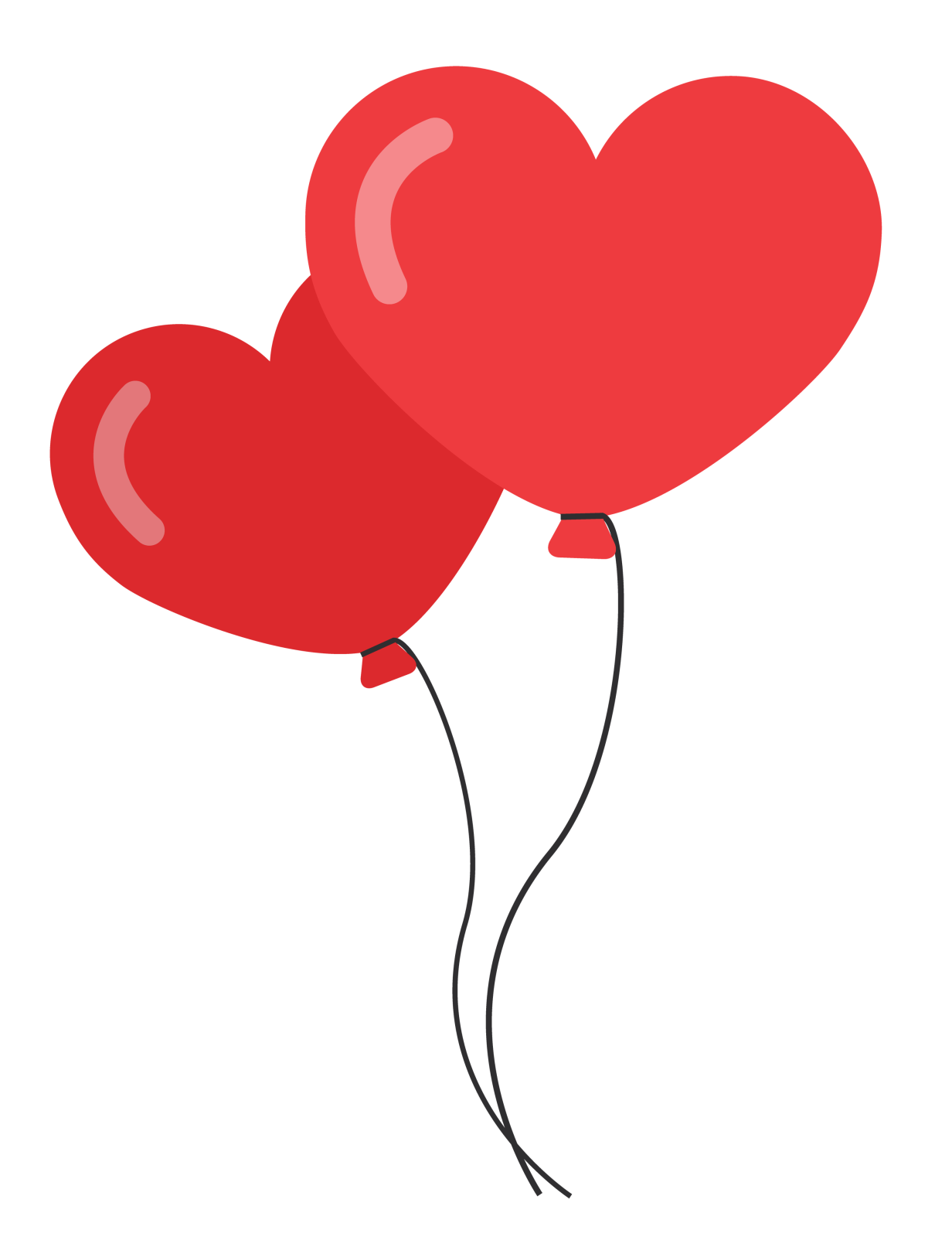 two red balloons clipart