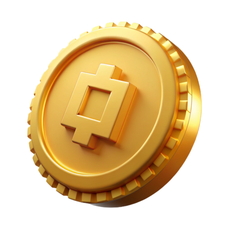 a gold coin with the letter h on it