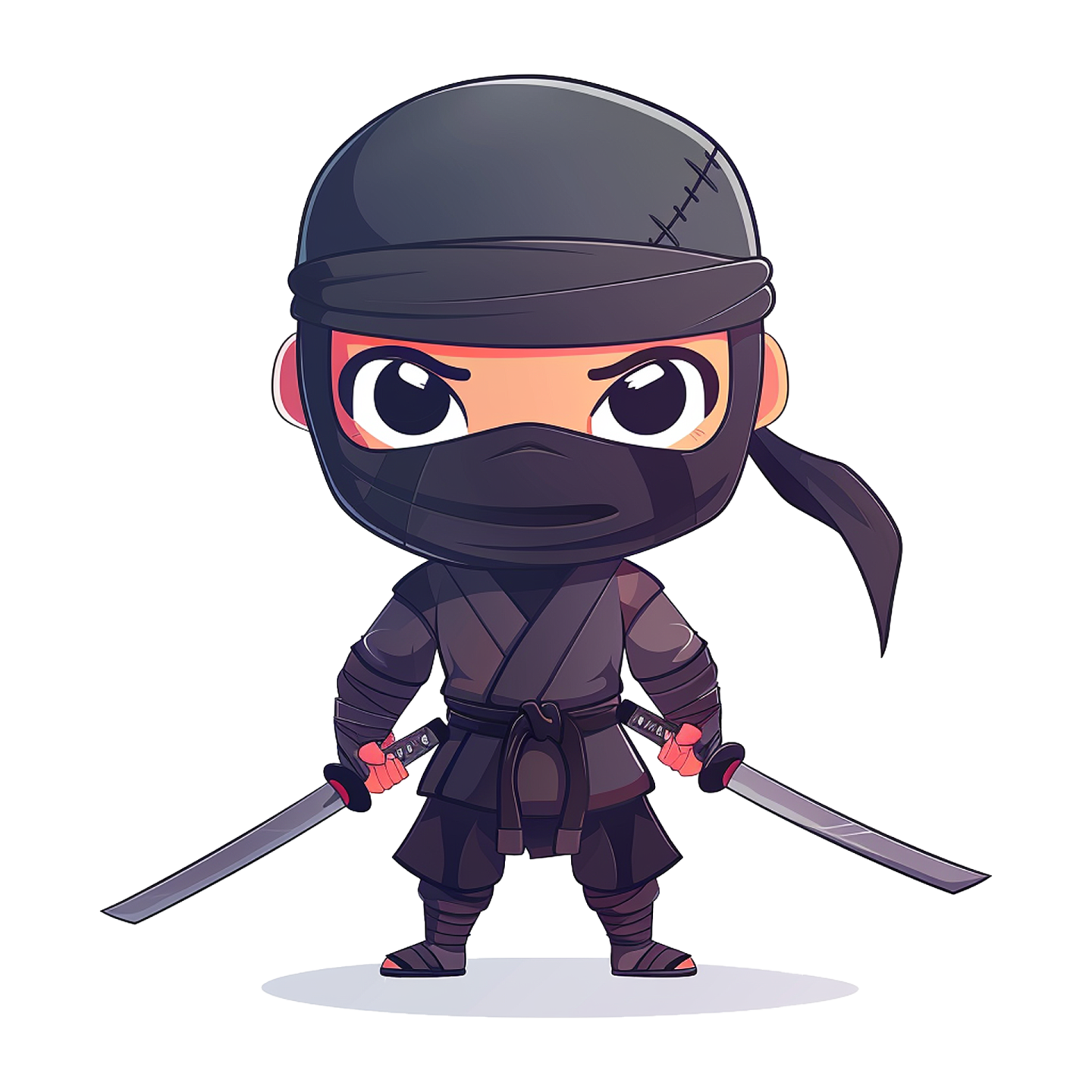 an illustration of a ninja with a sword
