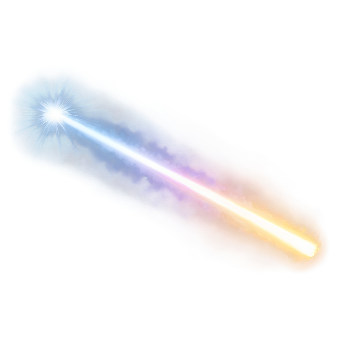 a pair of colorful lights on a white background