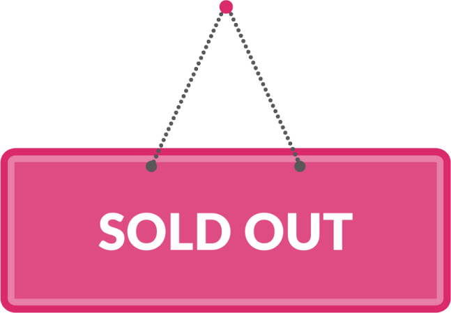 a pink sign with the word sold on it