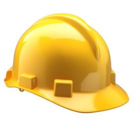 a yellow hard hat on a white background