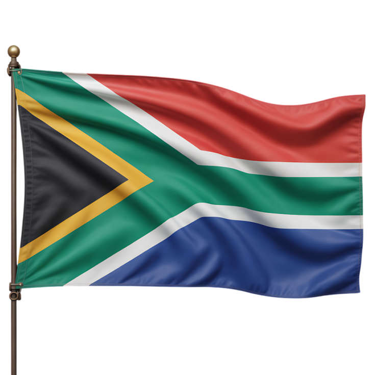 the flag of south africa flying in the wind