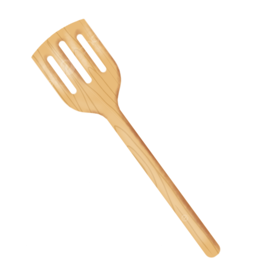 a wooden spat on a white background