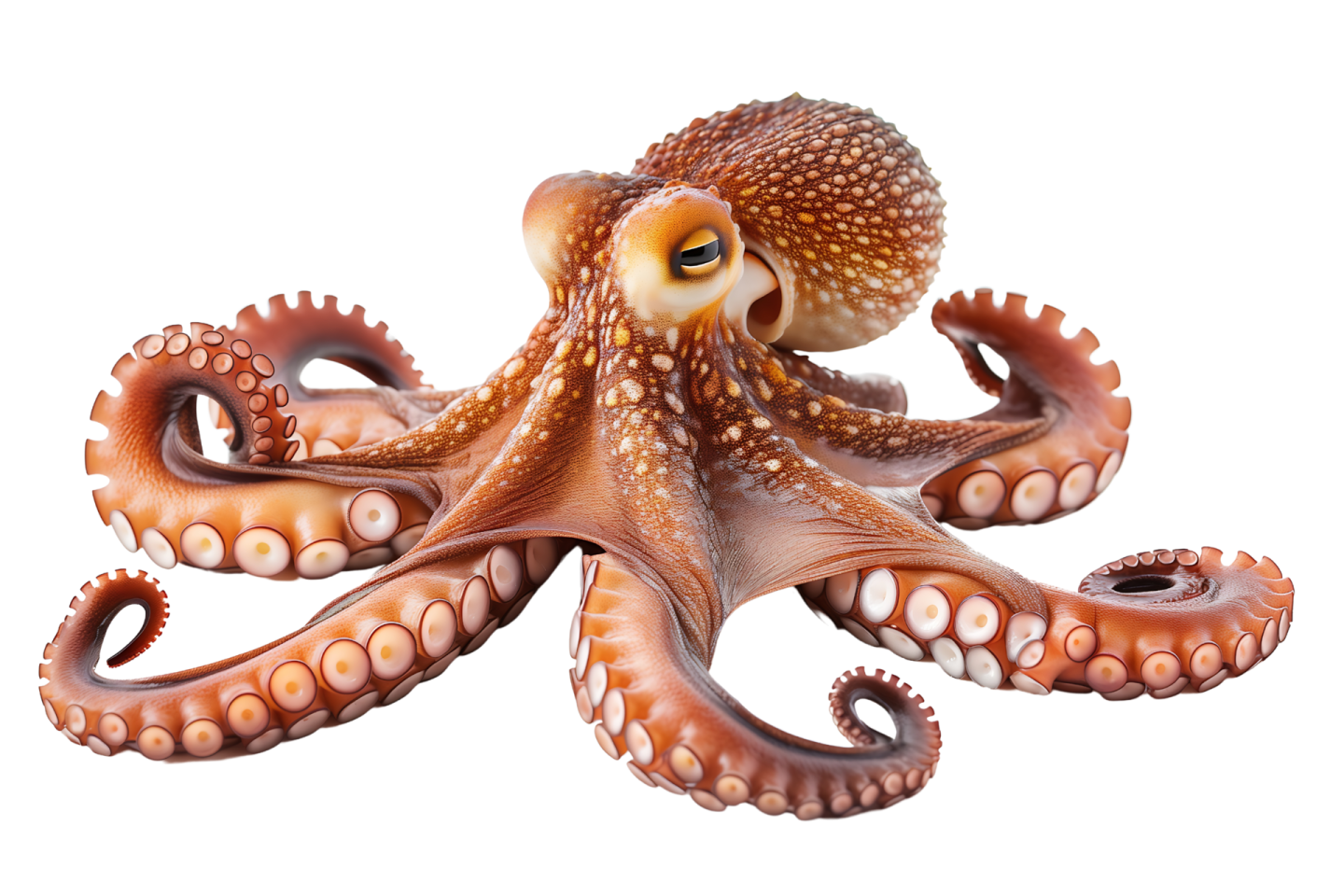 a close up of an octopus on a white background
