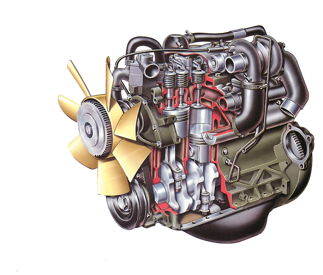 a drawing of an engine on a white background