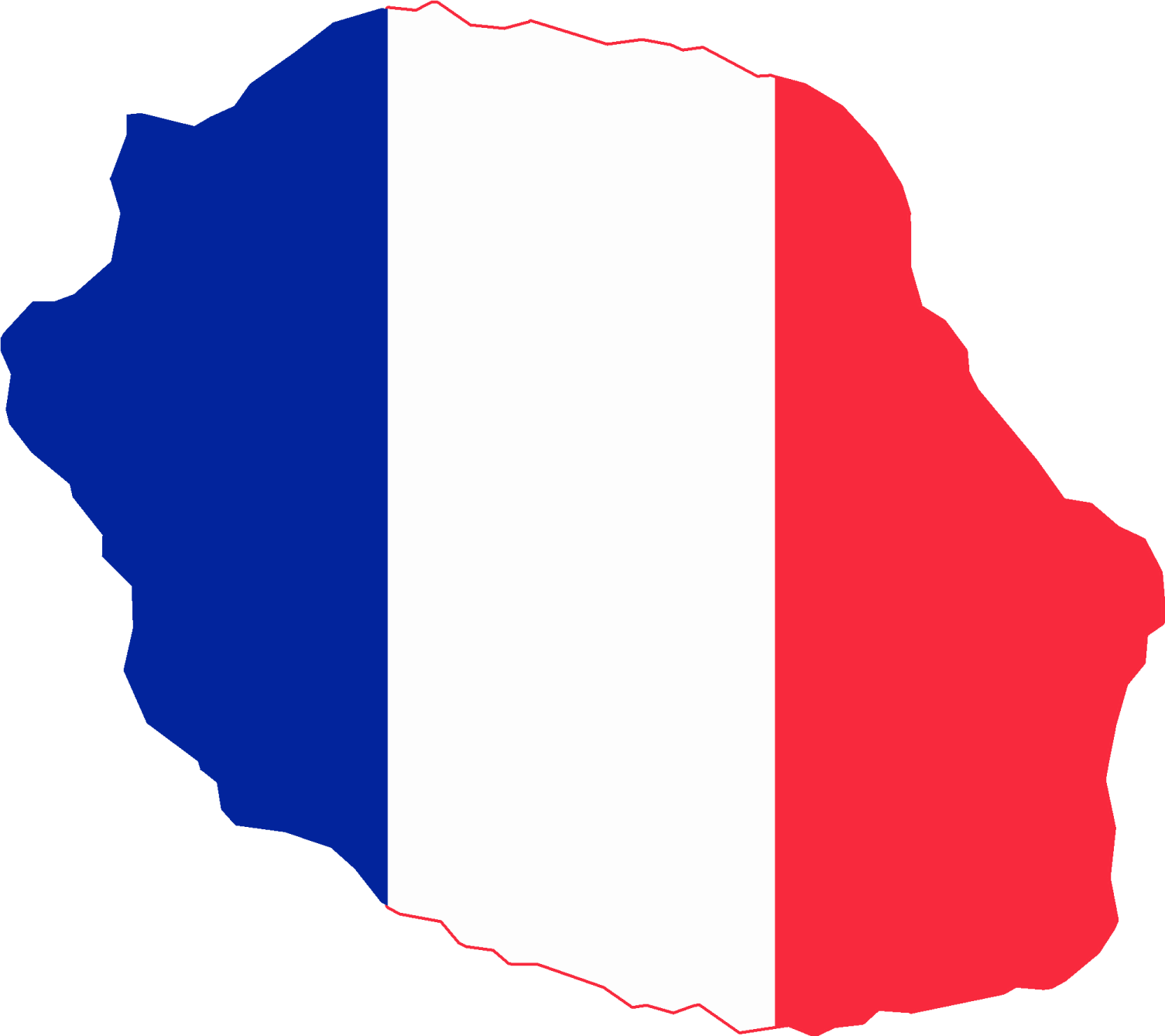 a map with the flag of france