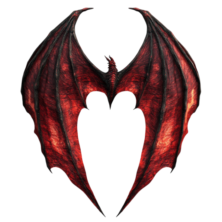 a red dragon's wings on a white background