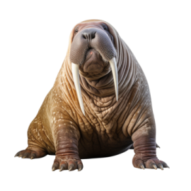 an animal with its mouth open sitting on the ground