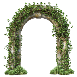 a stone arch with ivys on it