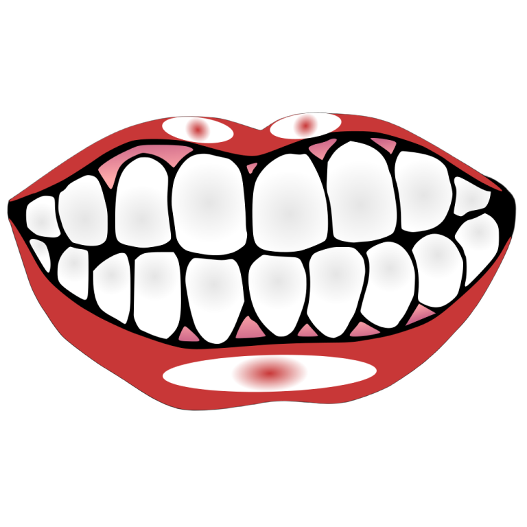 a smile with white teeth and red lips