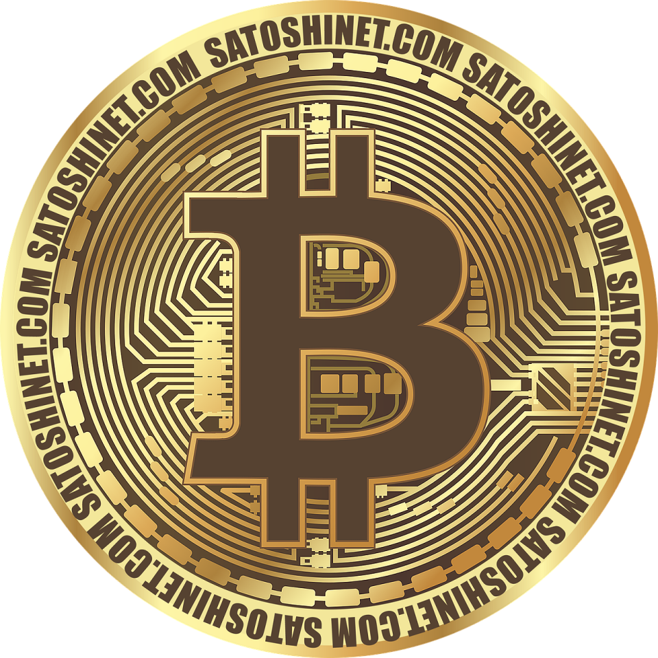 a golden bit coin with the word bit on it