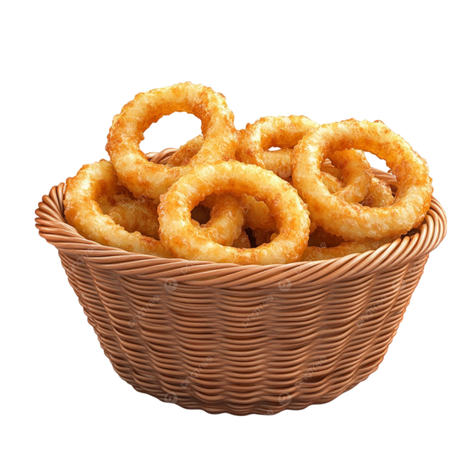a basket filled with fried onion rings