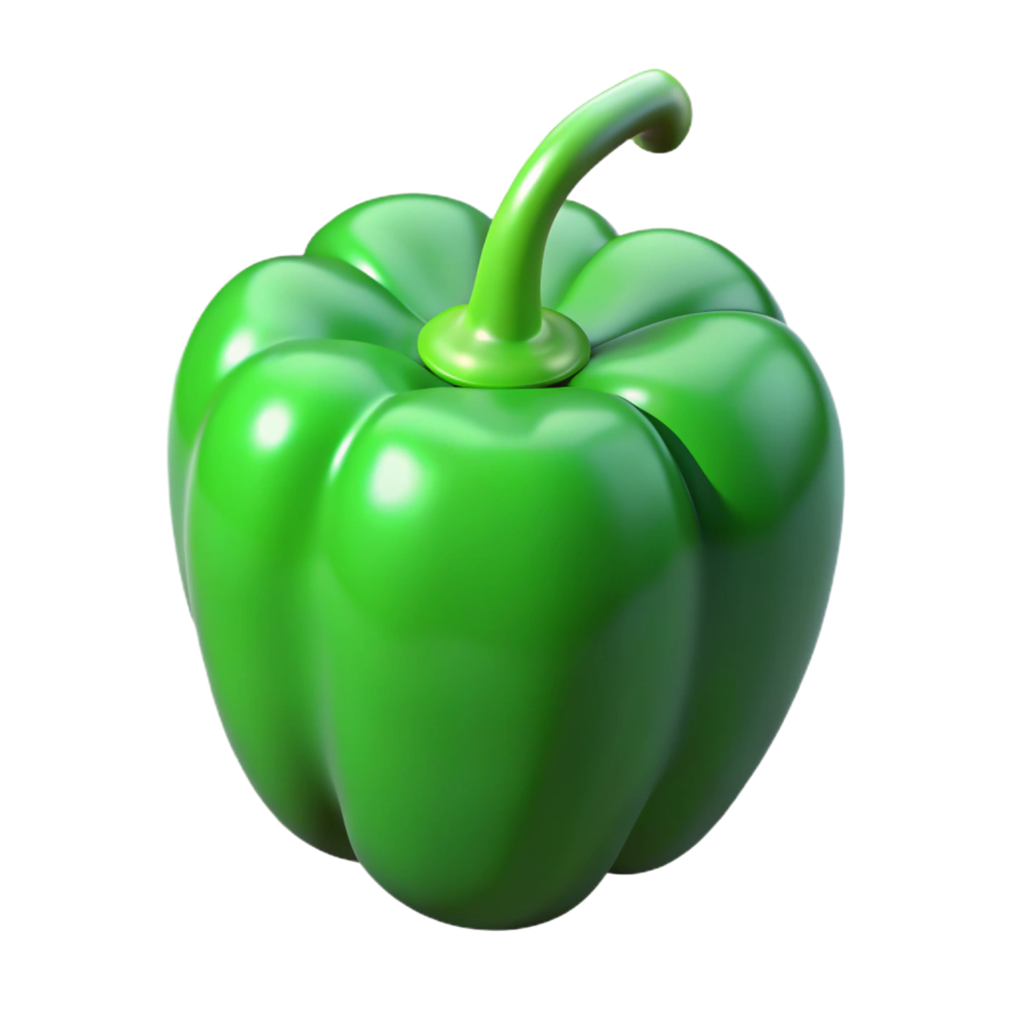 a green pepper on a white background