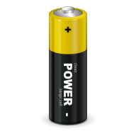 a battery with the word power on it