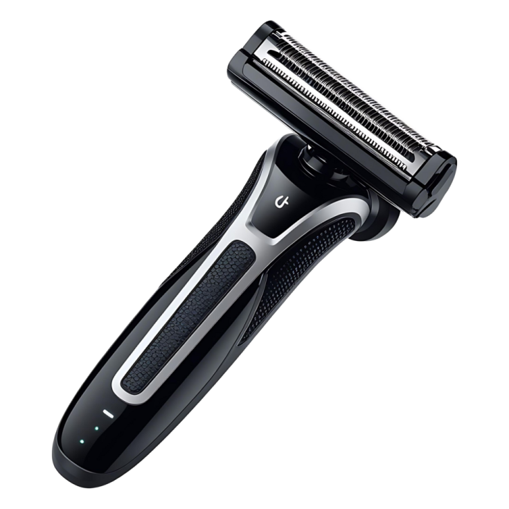 a black and white hair clipper on a white background