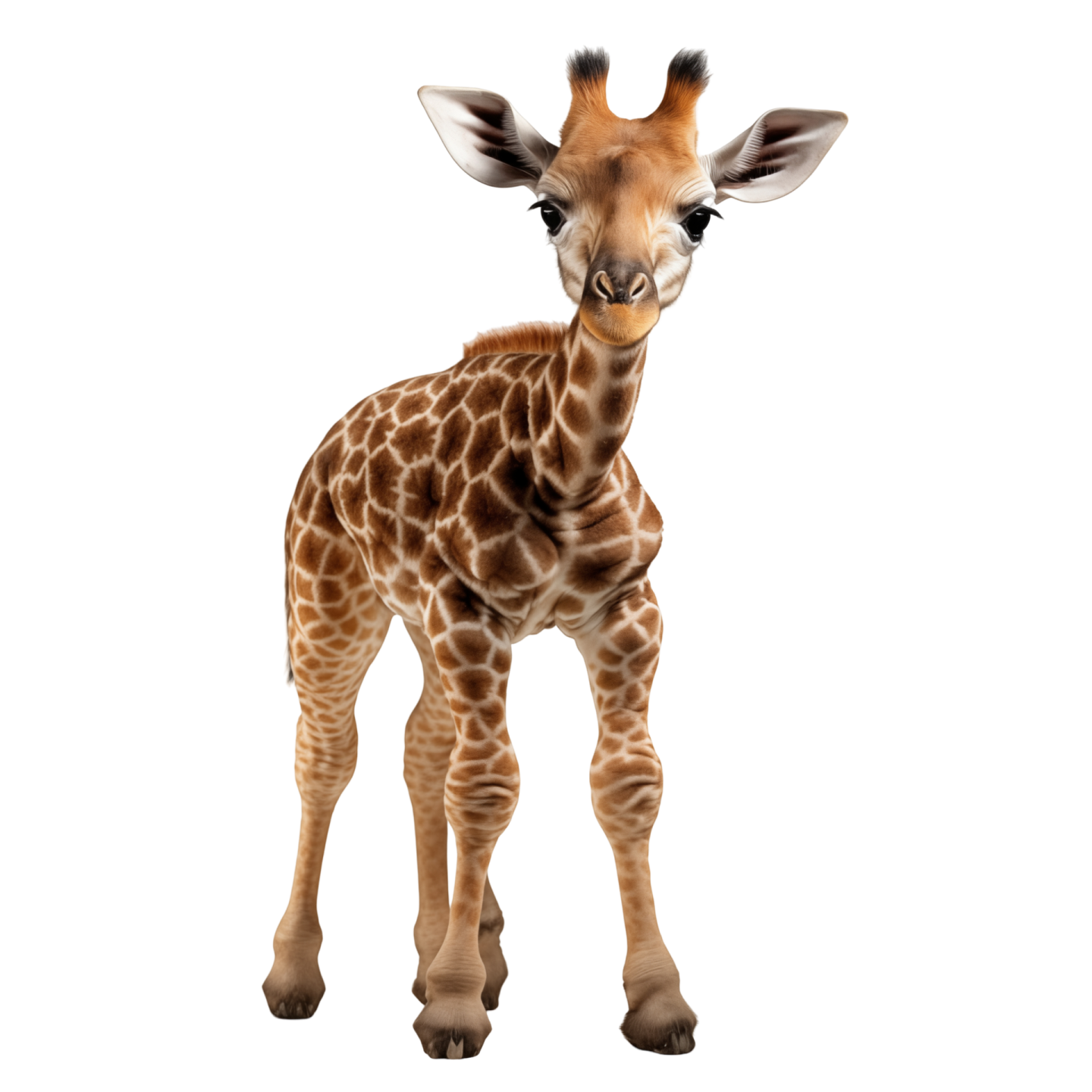 a close up of a gife standing on a white surface
