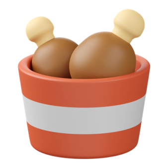 two eggs in a red bucket