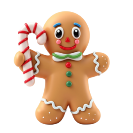 a ginger with a candy cane in his hand