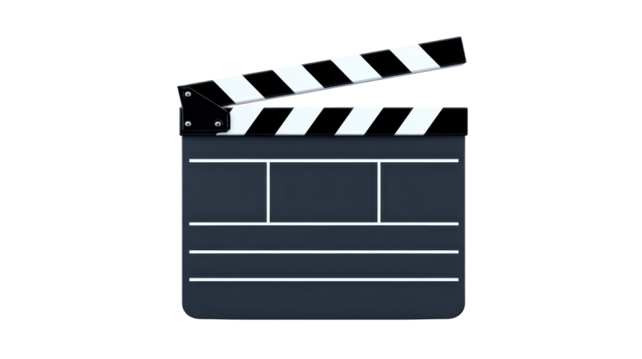 A clap on a white background