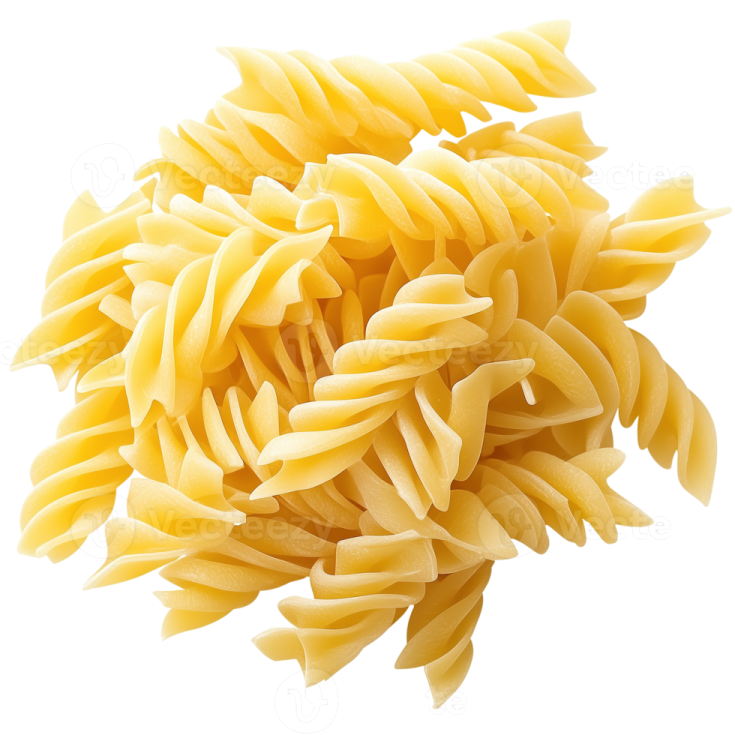 a pile of pasta on a white background
