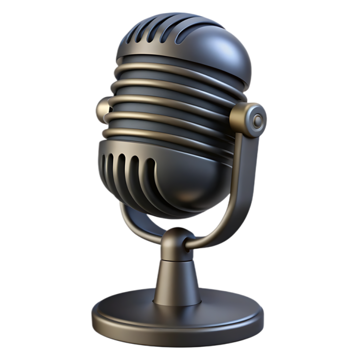 a microphone on a white background