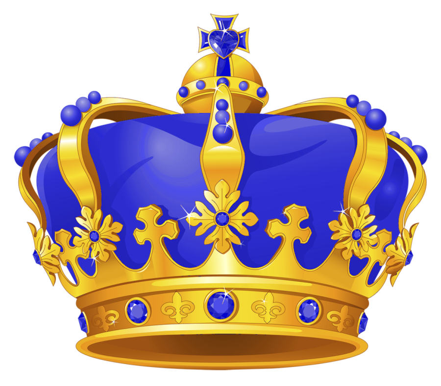 a blue and gold crown