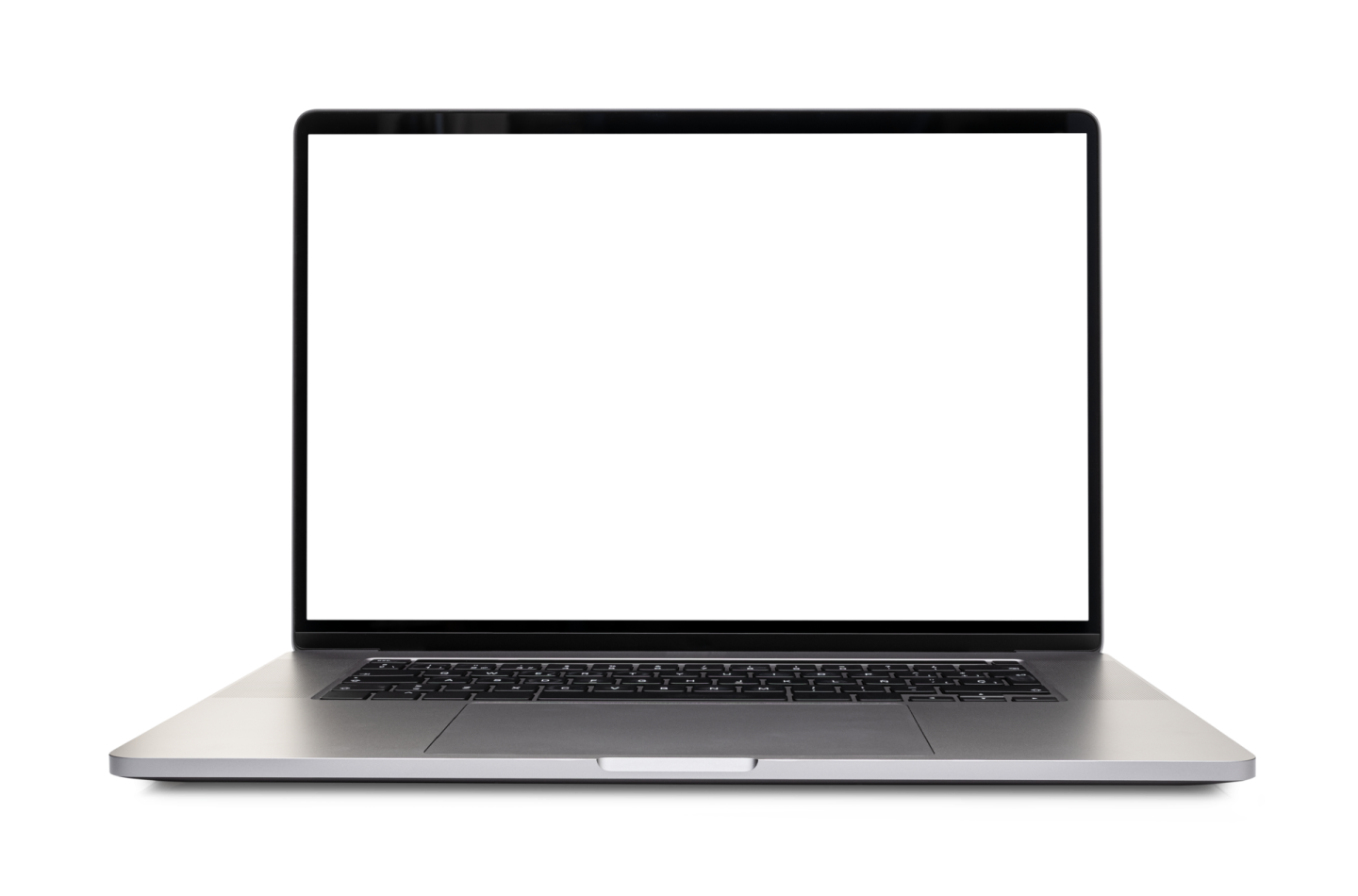 an open laptop computer with a blank screen