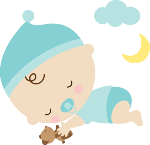 a baby sleeping on the ground with a teddy bear