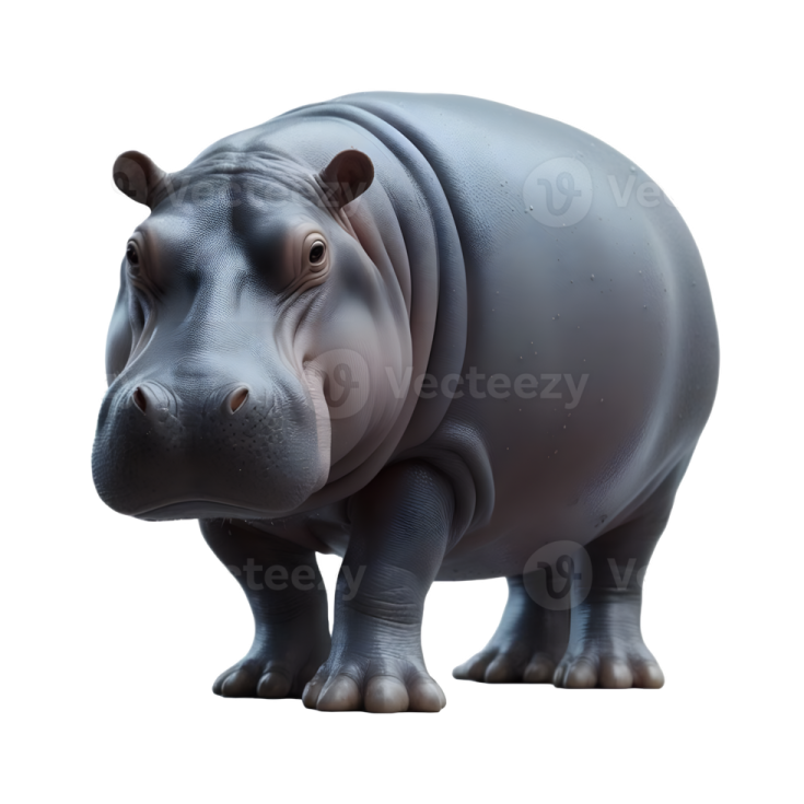 a 3d hippoy standing on its hind