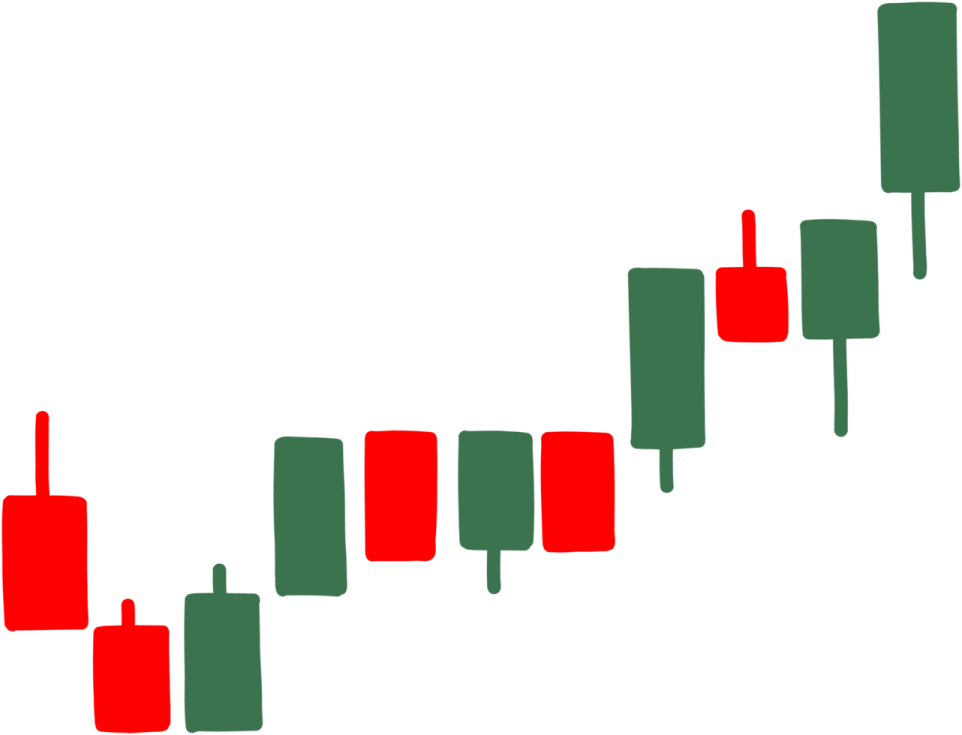 a red and green candles pattern on a white background