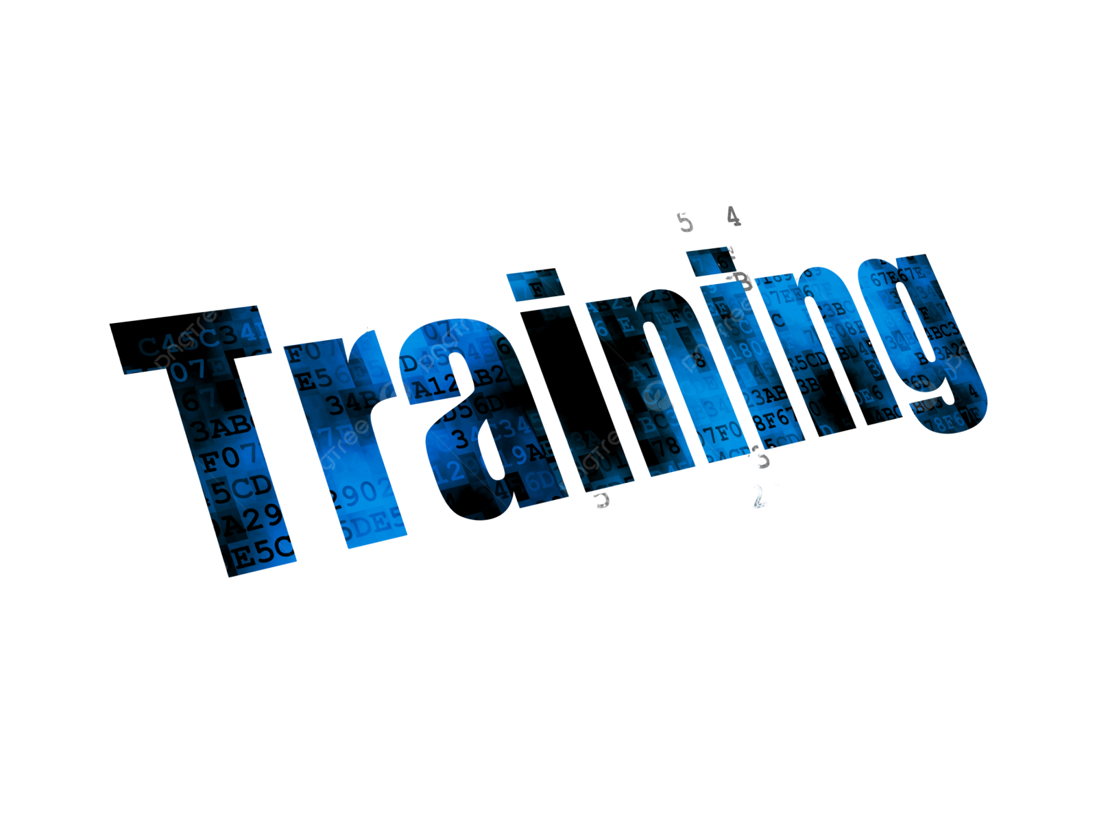 a white background with the words training on it