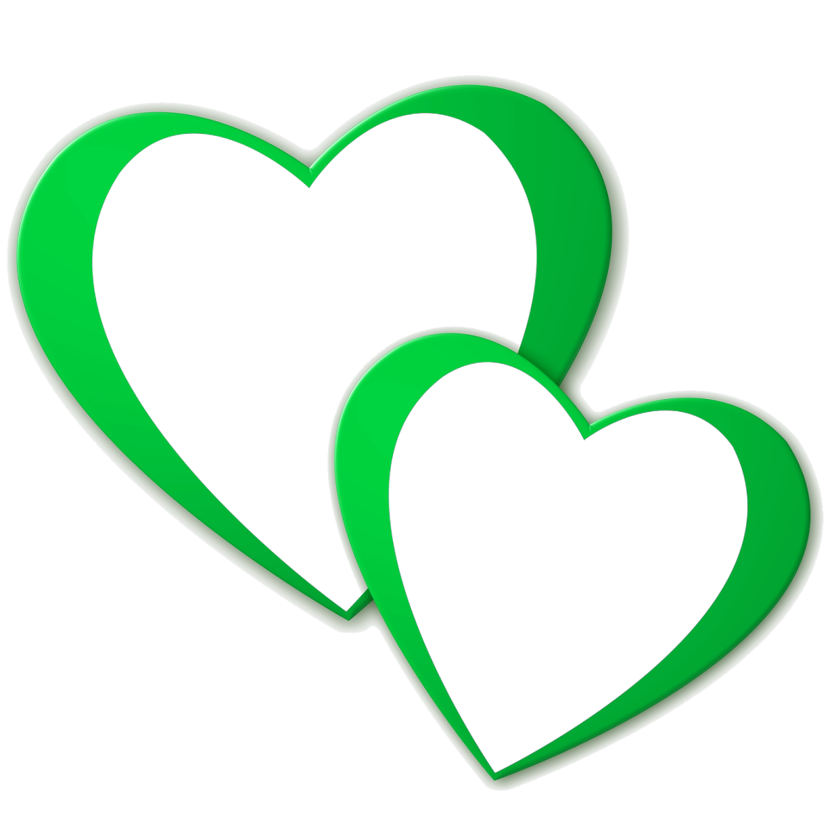 two green hearts