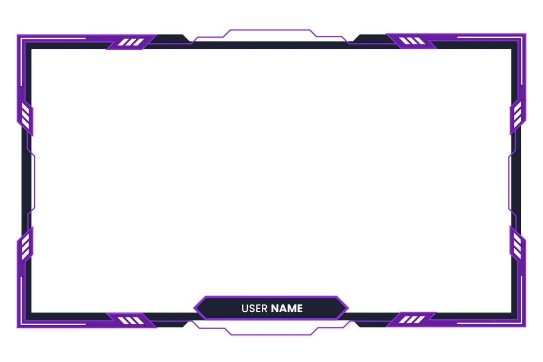a purple and black frame with a white background