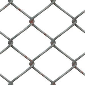 a close up view of a chain link fence